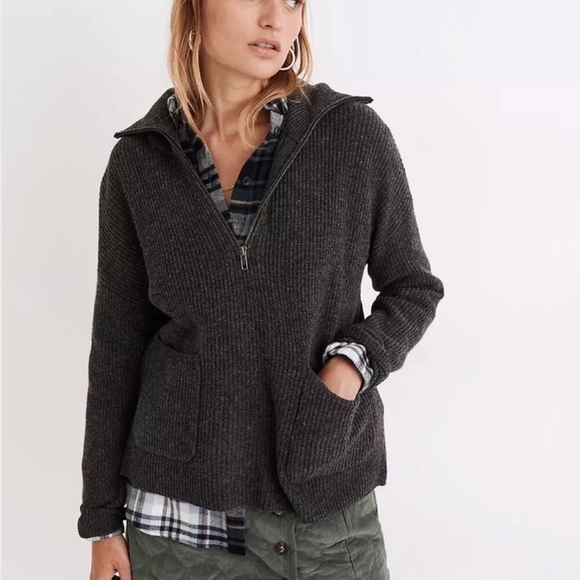 Madewell Merino Wool Glenbrook Half-Zip Pullover Sweater - Picture 10 of 10